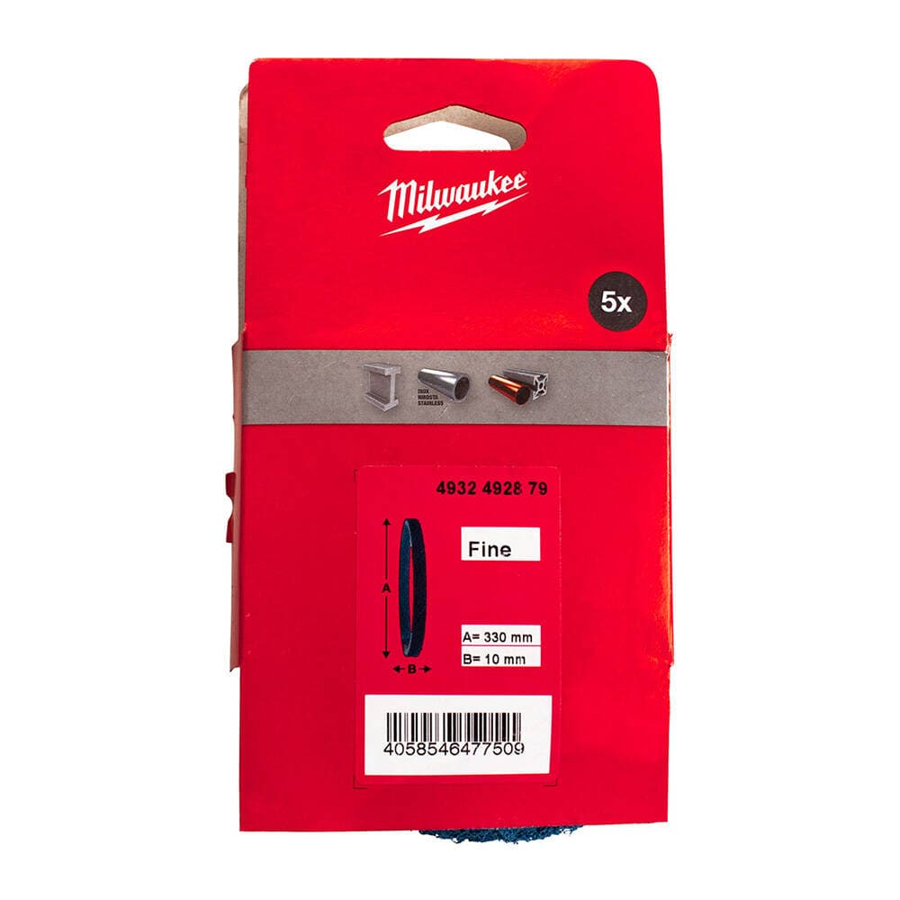 Milwaukee 10x330 Şerit Bant Zımpara NW İnce - 5'li