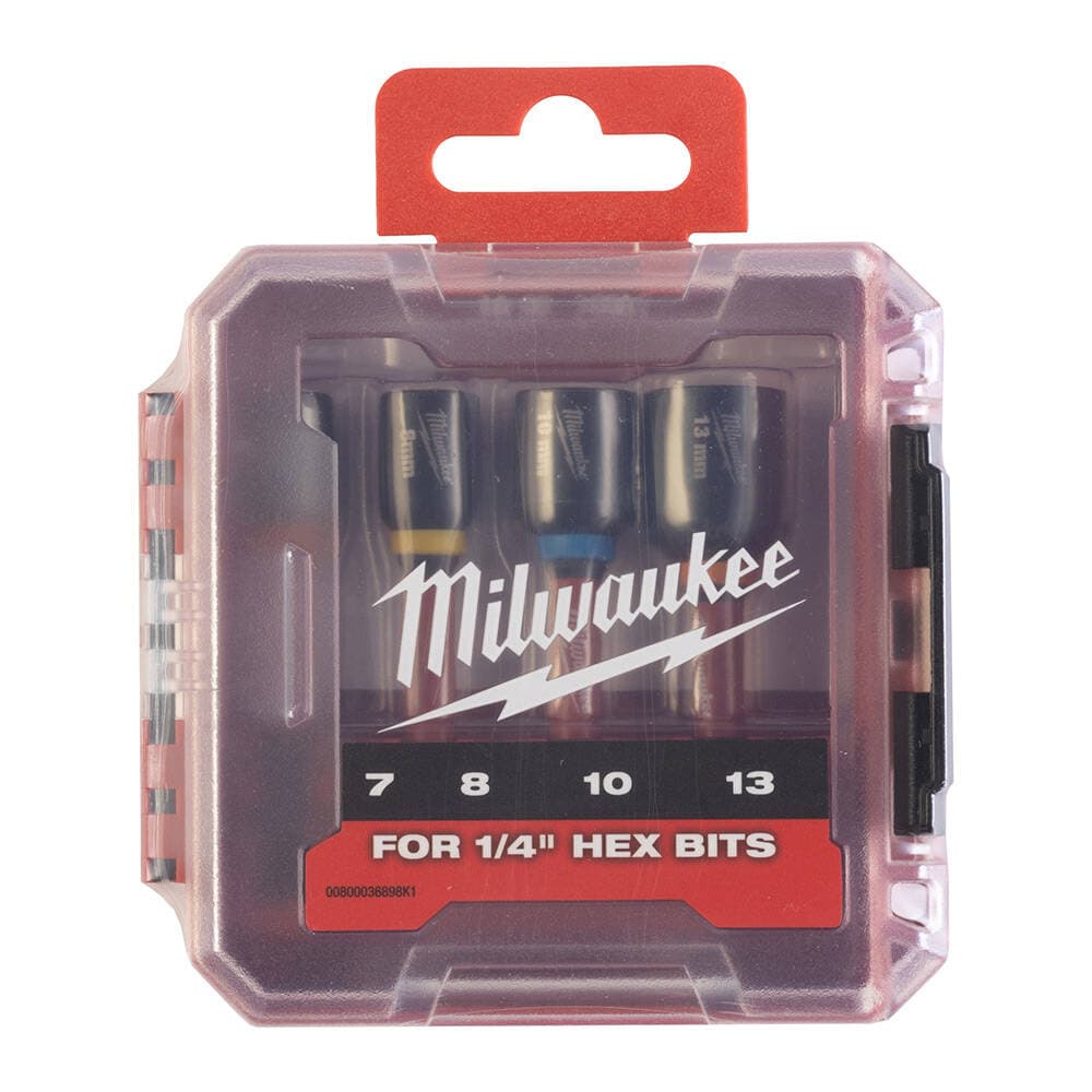 Milwaukee 4 Parça Shockwave Adaptör Hex-Lokma 7-8-10-13 mm