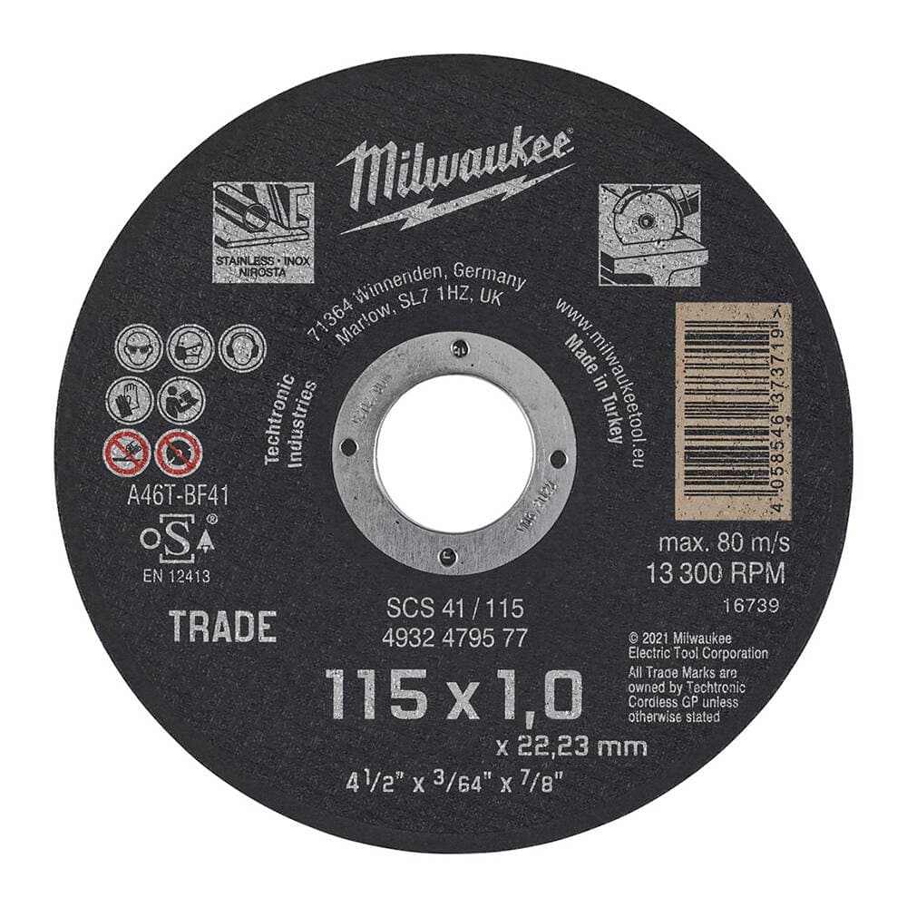 Milwaukee SCS41 115 x 1.0 mm Inox Taş Metal Kesme Taşı