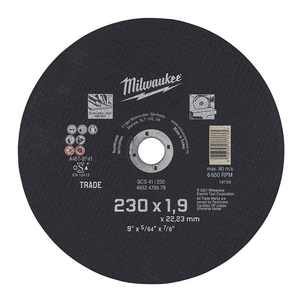 Milwaukee SCS41 230 x 1.9 mm Inox Taş Metal Kesme Taşı