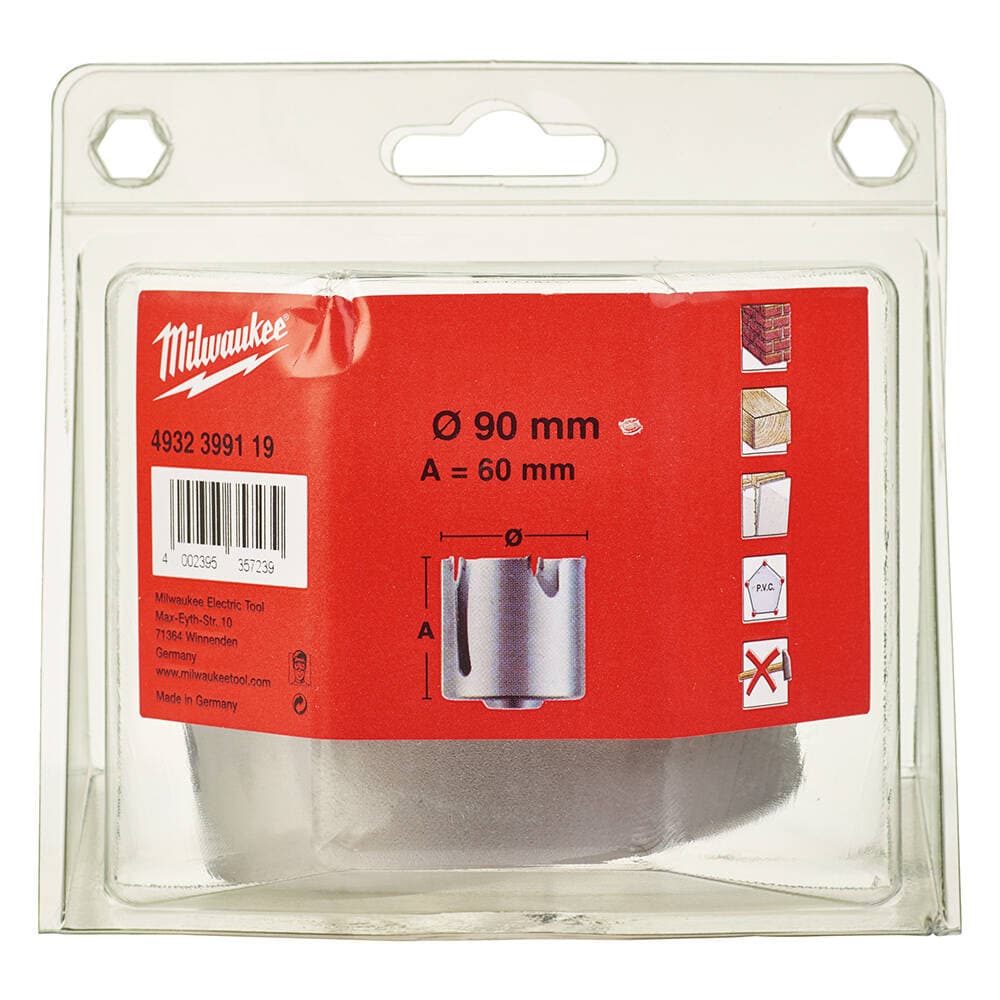 Milwaukee 90 mm TCT Universal Diamond Hole Saw