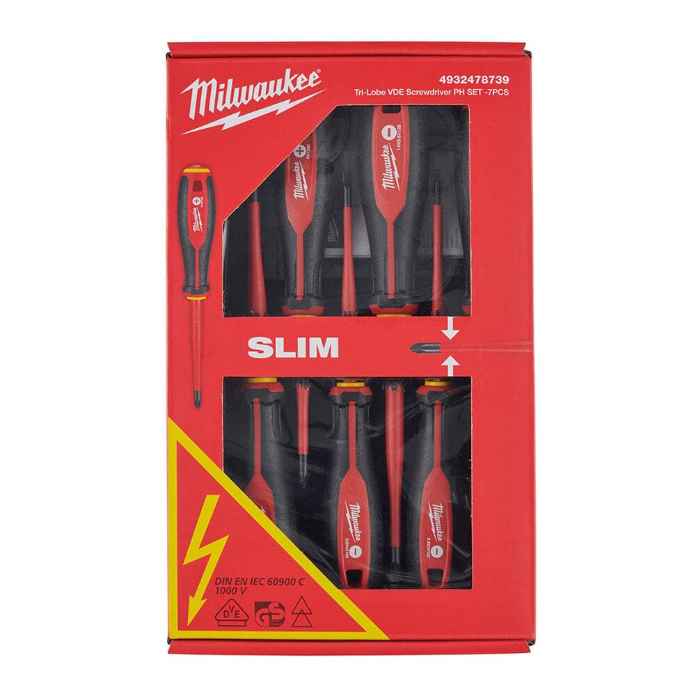 Milwaukee 7 Parça Tri-Lobe Vde PH Tornavida Seti