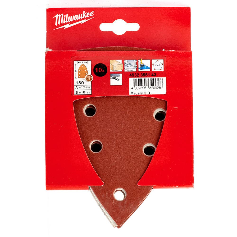 Milwaukee 100x147 mm 180 Kum Titreşim Zımpara Tabanı - 10'lu