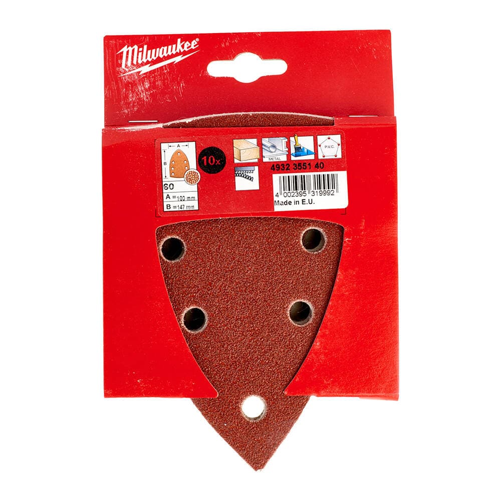 Milwaukee 100x147 mm 60 Kum Titreşim Zımpara Tabanı - 10'lu