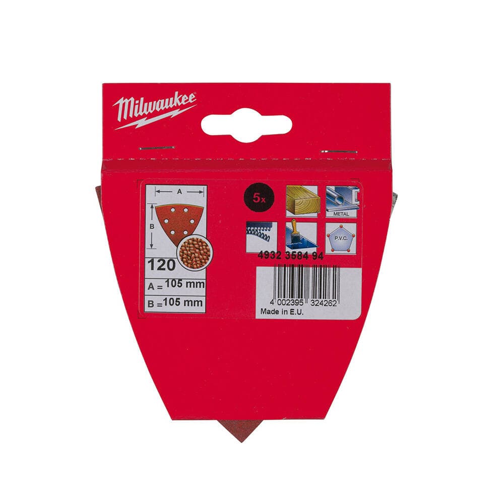 Milwaukee 105x105 mm 120 Kum Titreşim Zımpara Tabanı - 5'li