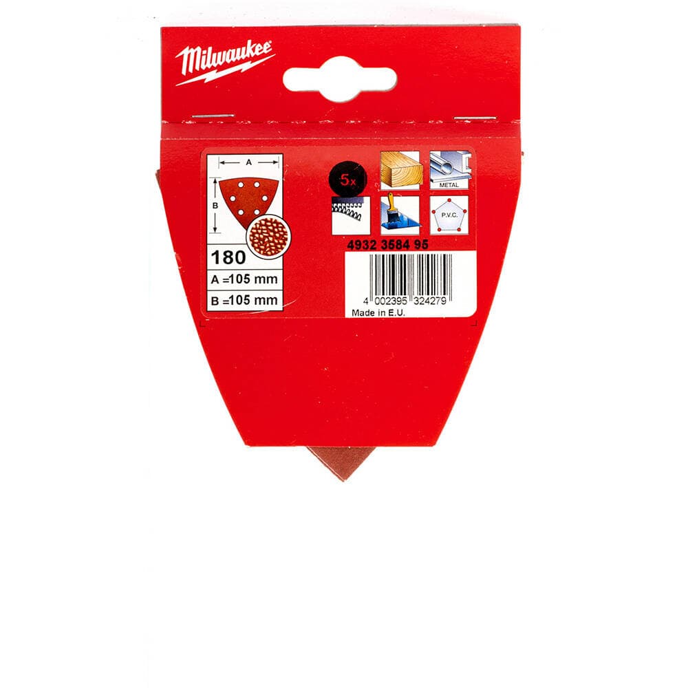 Milwaukee 105x105 mm 180 Kum Titreşim Zımpara Tabanı - 5'li