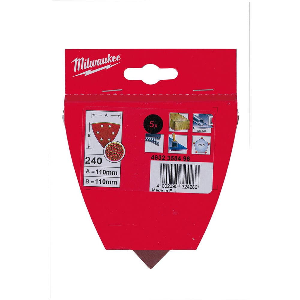 Milwaukee 105x105 mm 240 Kum Titreşim Zımpara Tabanı - 5'li