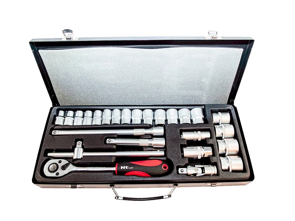NT Tools 1/2″ 12-Point CrV Socket Set 26 Pieces NCSET1212