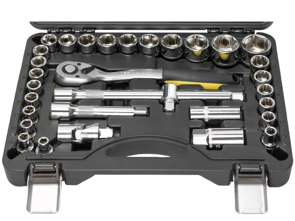 NT Tools 1/2″ 6- and 12-Point CrV Socket Set 32 Pieces NCSET32