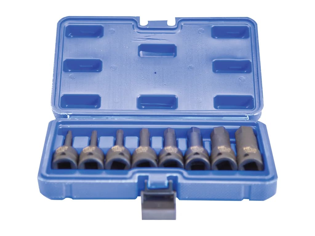 NT Tools 1/2″ CrMo Long Hex Bit Socket Set 8 Pieces NCSETU12AL