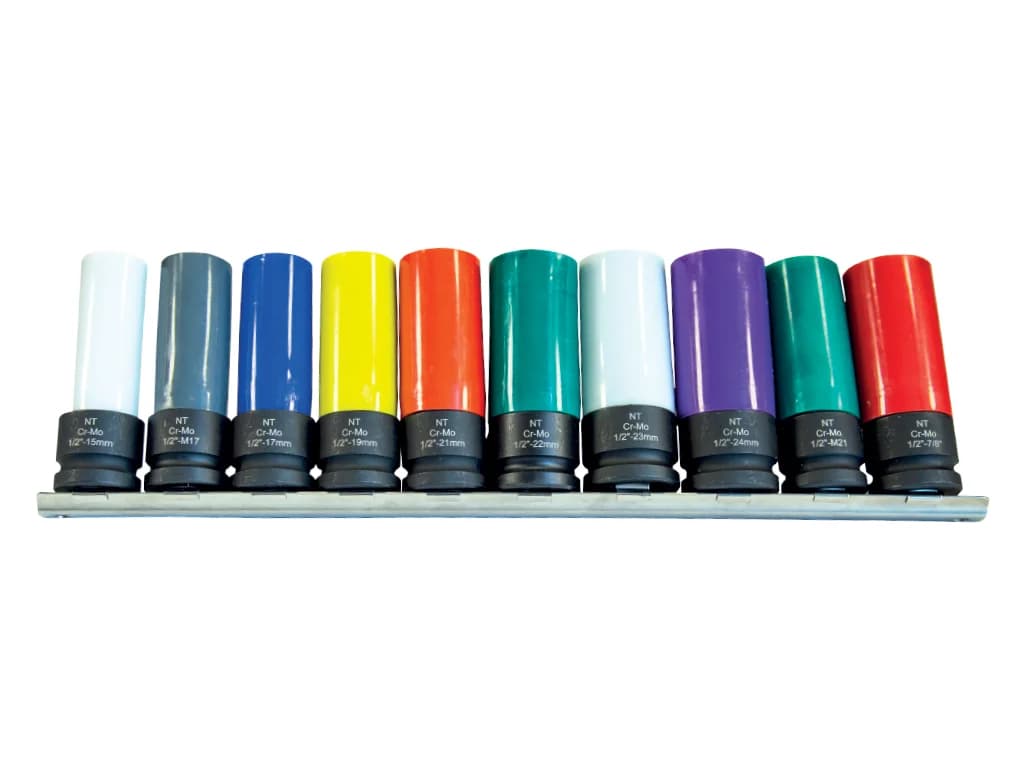 NT Tools 1/2″ CrMo Colour-Coded Impact Socket Set 10 Pieces NTZSET10K