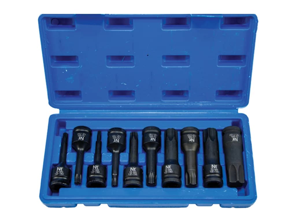 NT Tools 1/2″ CrMo Torx Bit Impact Socket Set 10 Pieces NDSET12T