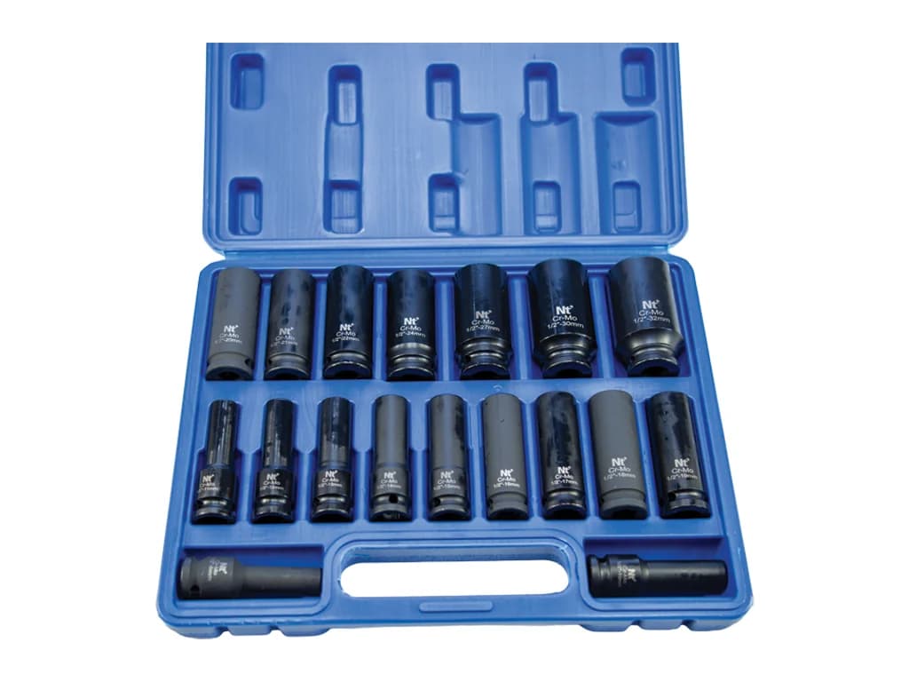 NT Tools 1/2″ CrMo Deep Impact Socket Set 18 Pieces NDSET12U