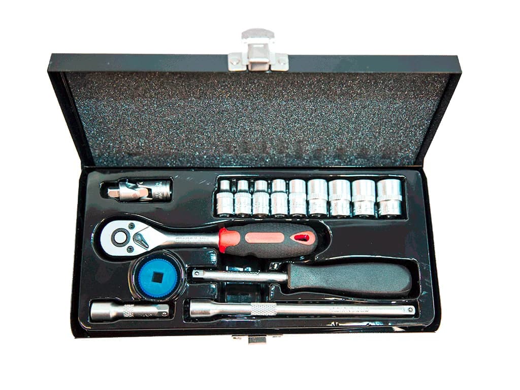 NT Tools 1/4″ 6-Point CrV Socket Set 16 Pieces NCSET114
