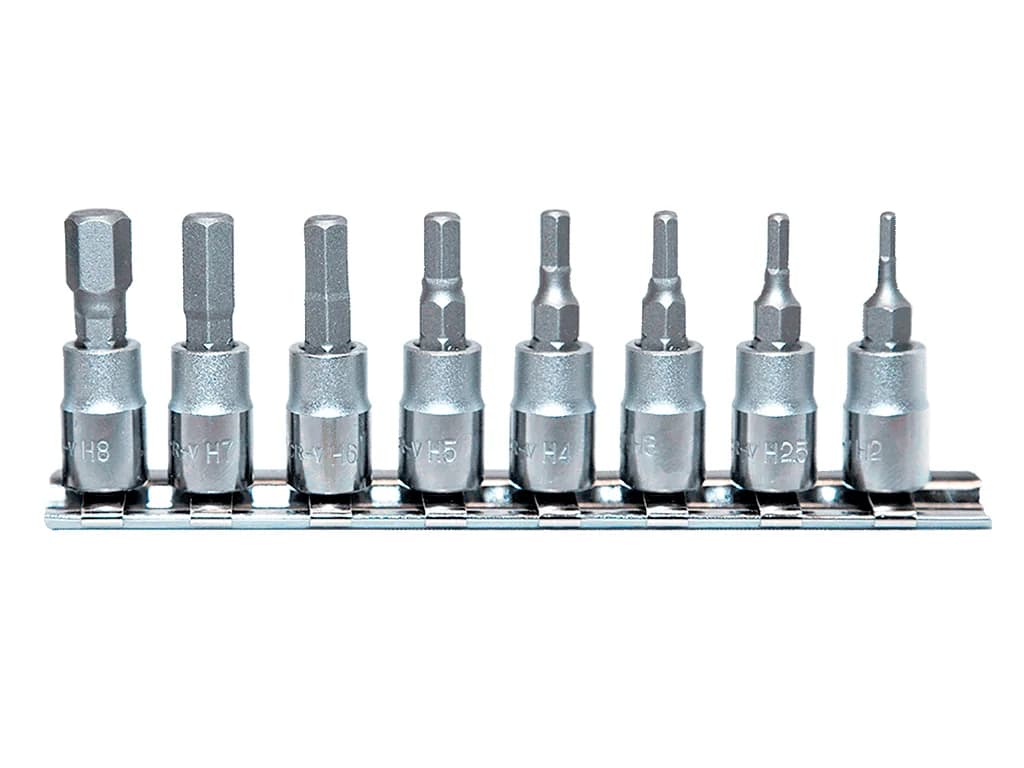 NT Tools 1/4″ CrV Hex Bit Socket Set 8 Pieces NCSET14AL