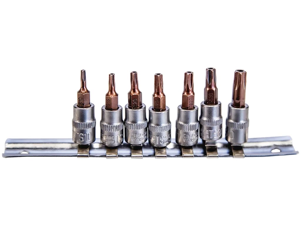 NT Tools 1/4″ CrV Tamper-Proof Star Bit Socket Set 7 Pieces NCSET14S
