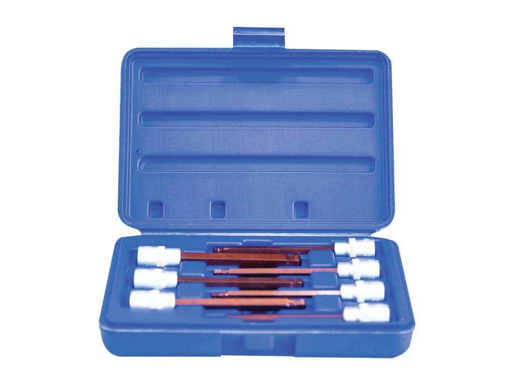 NT Tools 3/8″ S2 Ball-End Hex Extra-Long CrV Bit Socket Set 7 Pieces NCSETEU38B