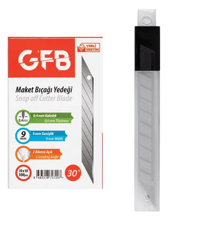 GFB Dar Maket Bıçağı Yedeği 9X0.4MM Sivri