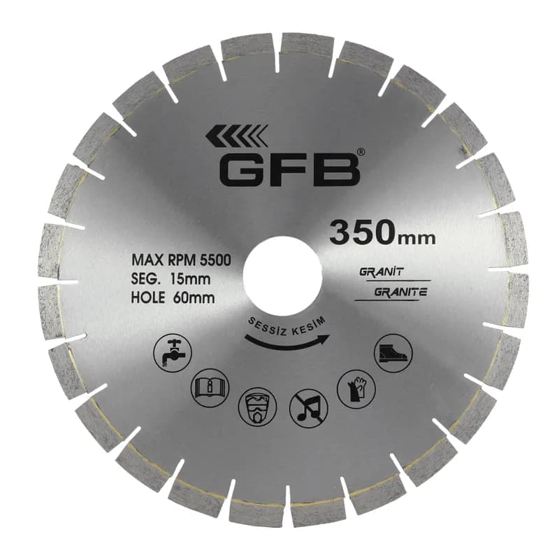 350 mm Granit Kesme Testere Lazer Kaynaklı
