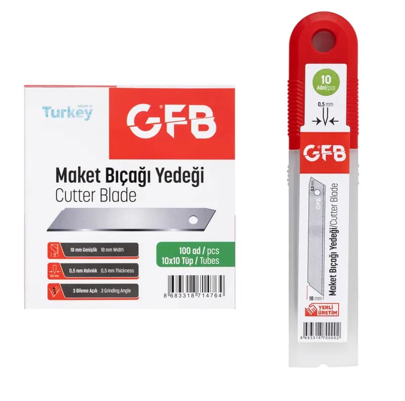 GFB Maket Bıçağı Yedeği 18X0.5MM-Kırımsız