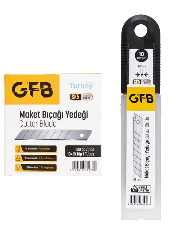 GFB Maket Bıçağı Yedeği 18X0.5MM-SK3-Pro
