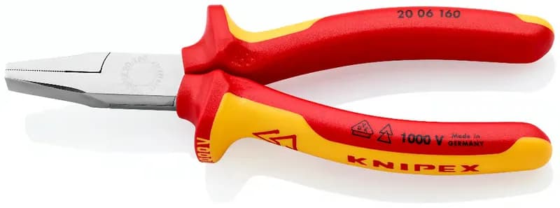 Knipex 20 06 160 VDE Flat Jaw Long-Nose Pliers
