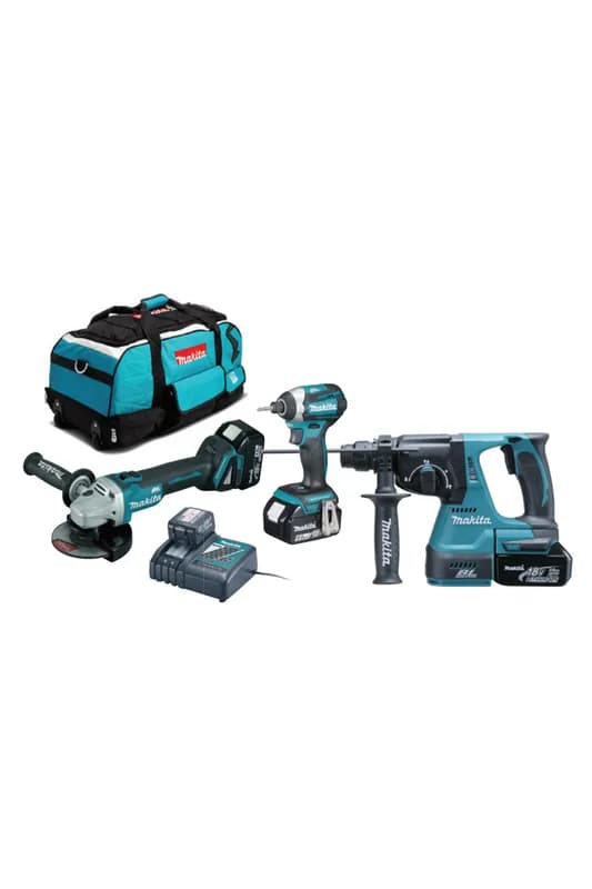 Makita DLX3070TX 18V 3-Piece Cordless Kit (DGA504Z + DHR242Z + DTD154Z)