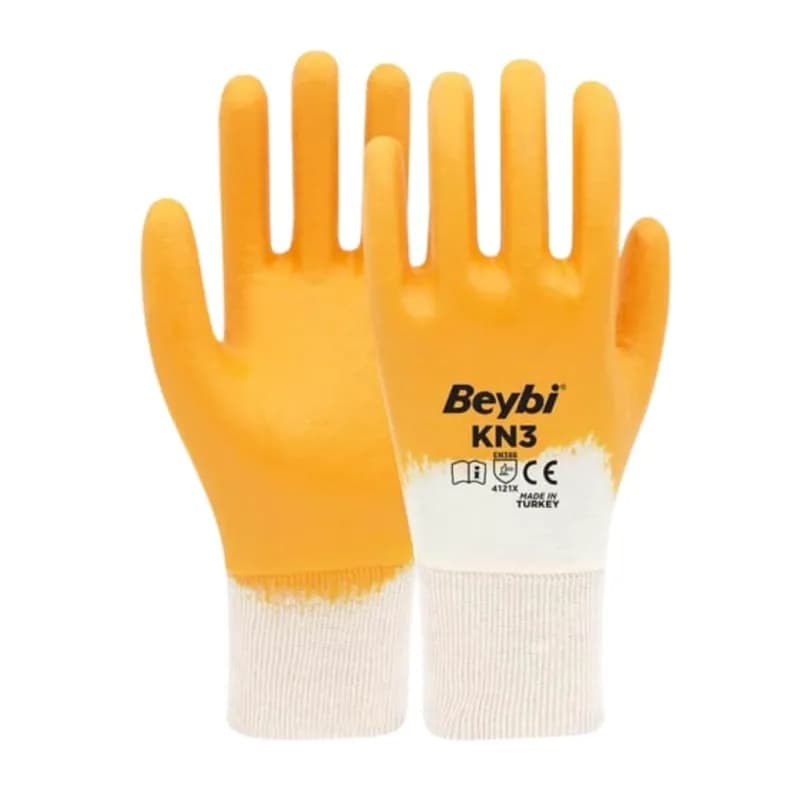 BEYBİ KN3 Nitril Eldiven Sarı No: 9
