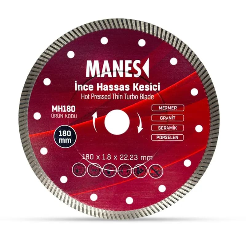 MANES İnce Hassas Kesme Kırmızı 180x1.8x22 (MH180)
