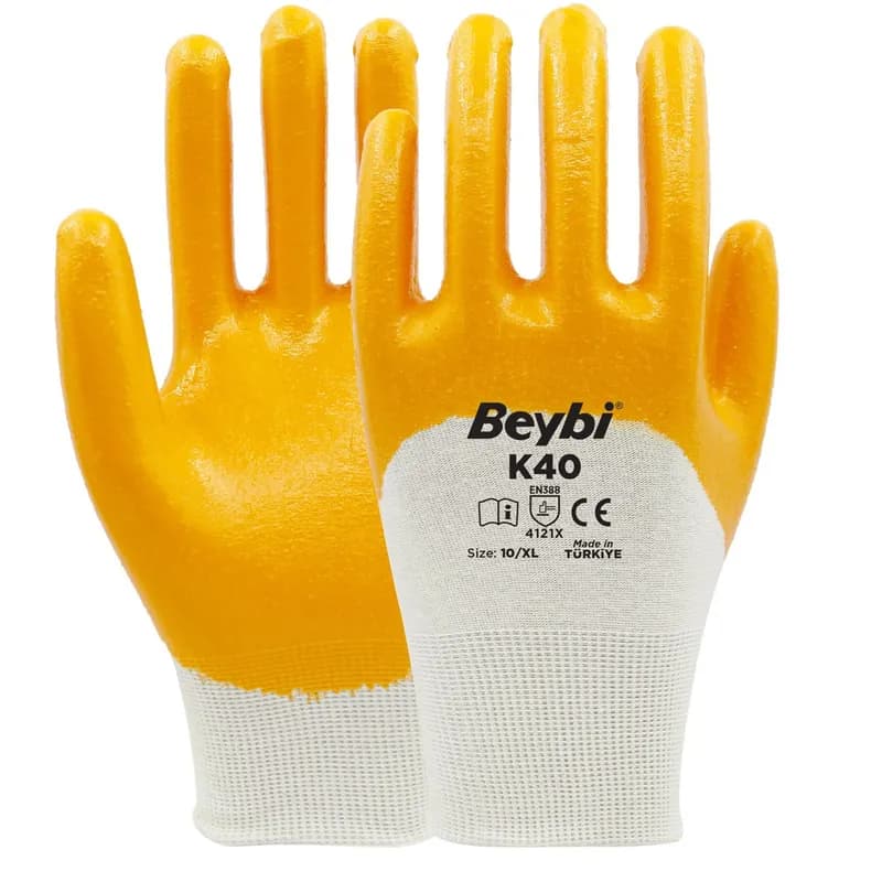 BEYBİ K40 Nitril Eldiven Sarı NO:9