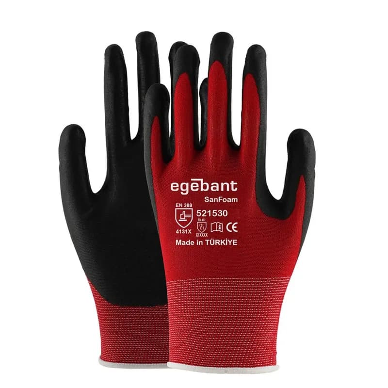 EGEBANT 521530 Nitril Eldiven Kırmızı-Siyah NO:8