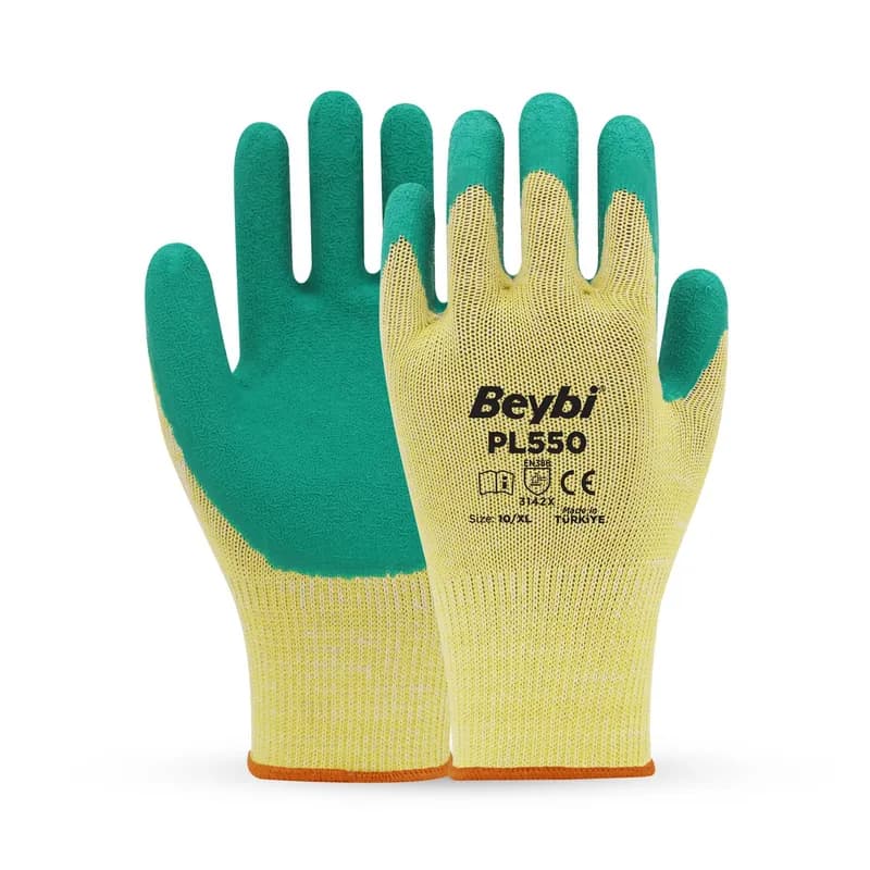 BEYBİ Yeşil Lateks Eldiven Crınkle PL550 NO:9