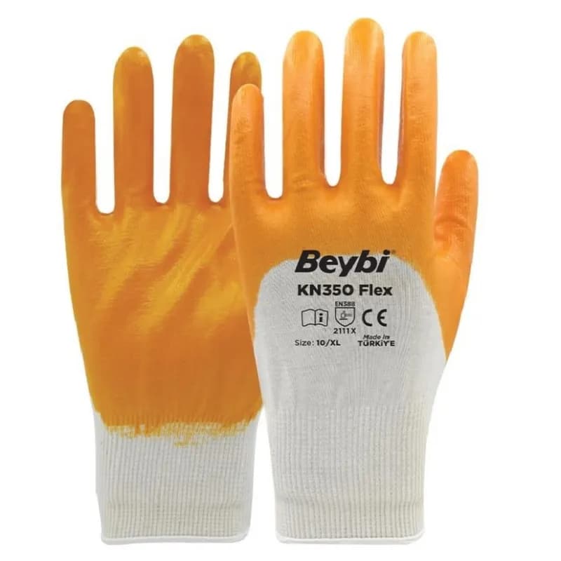 BEYBİ KN350 Flex Likralı Örme Eldiven Sarı NO:10