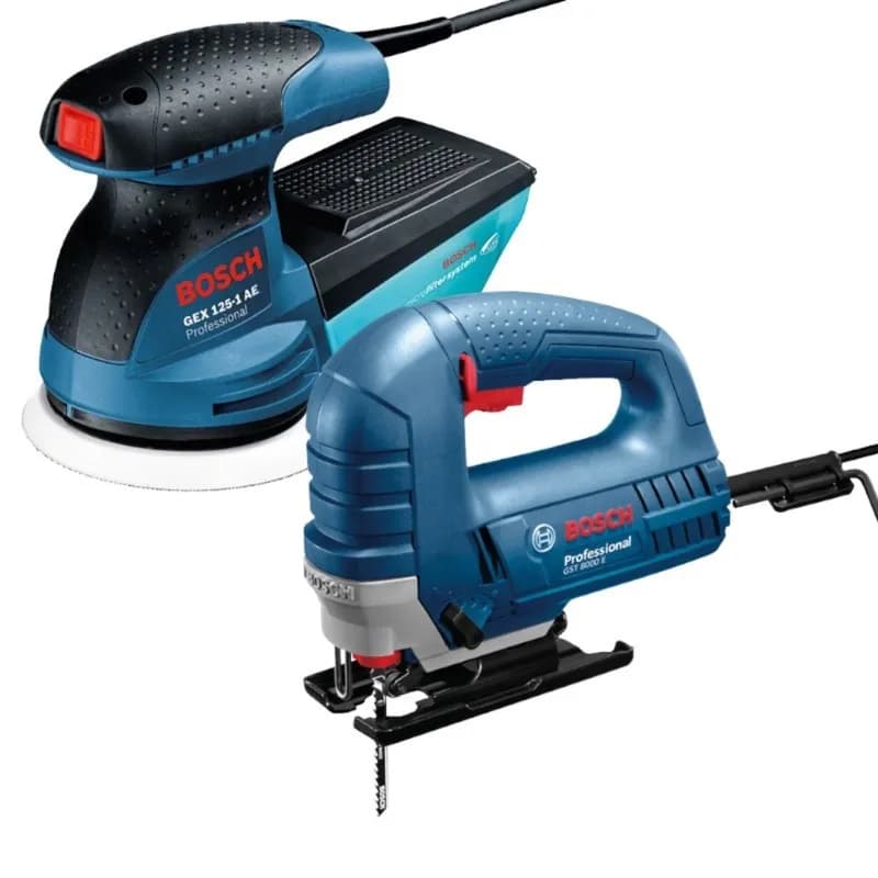 BOSCH Dekupaj GST8000E+ Eks.zımpara GEX125-1AE Set