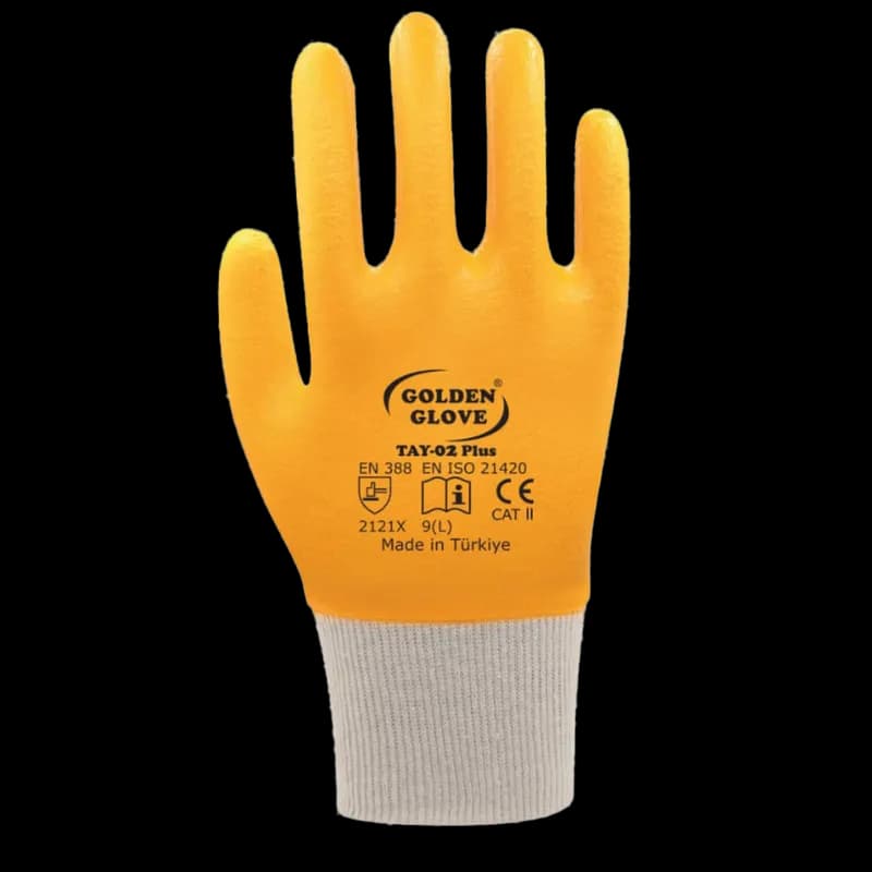 Golden Glove Tay-02+PLUS Nitril Eldiven Sarı NO:9