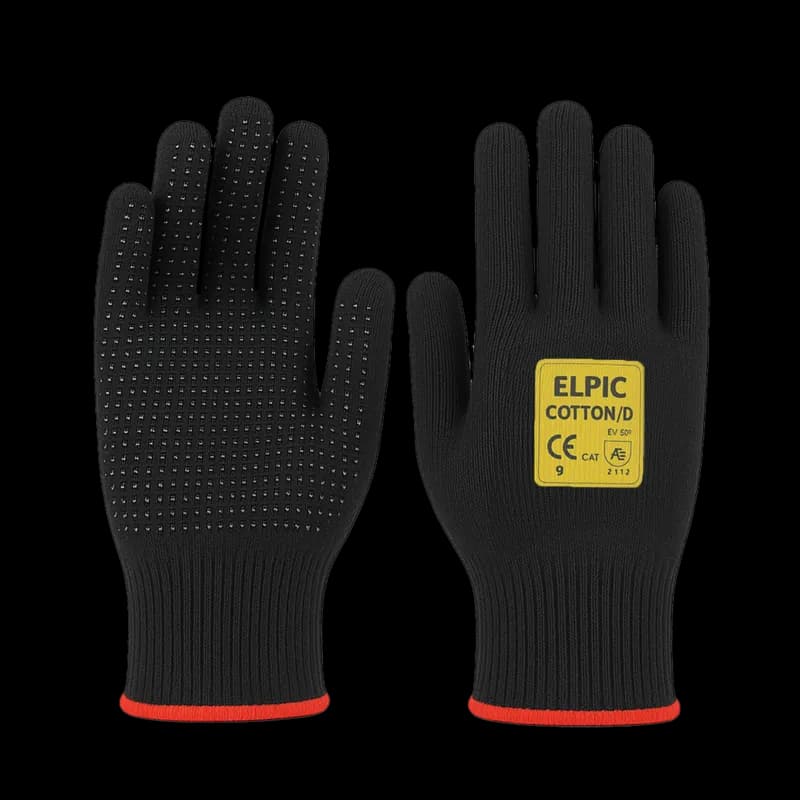 Elpıc Cotton D Siyah Dotlu Eldiven NO:10