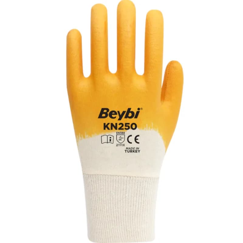 BEYBİ KN250 Nitril Eldiven Sarı No: 10
