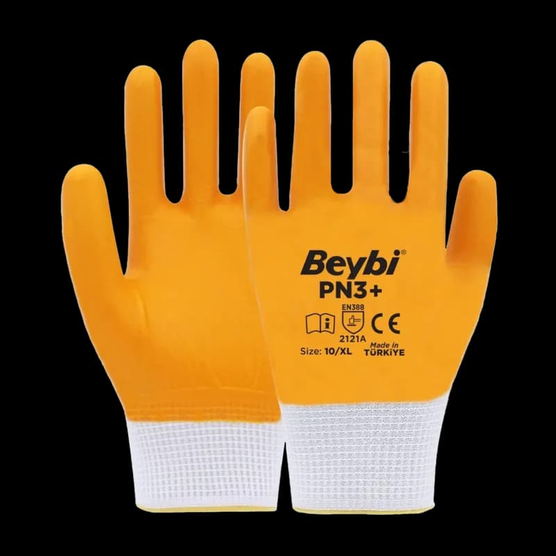 BEYBİ PN3+ Tam Kaplı Naylon Nitril Eldiven NO:10