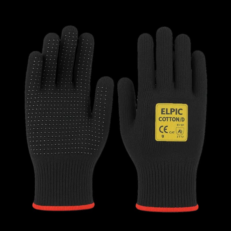 Elpıc Cotton D Siyah Dotlu Eldiven NO:9