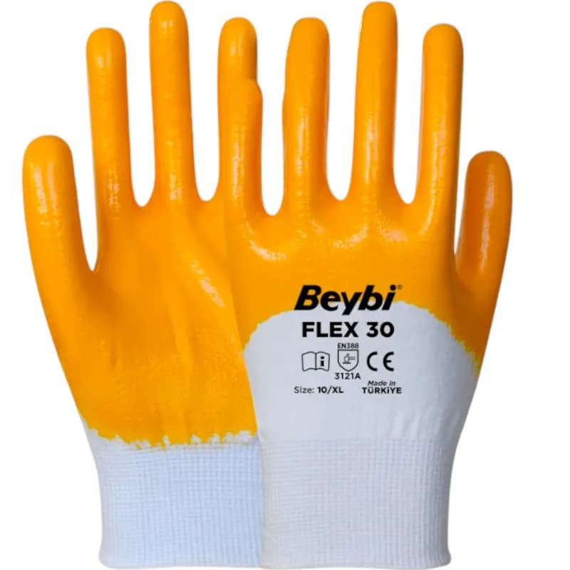 BEYBİ FLEX30 Nitril Eldiven Sarı No: 9