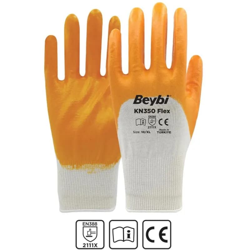 BEYBİ KN350 Flex Likralı Örme Eldiven Sarı NO:9