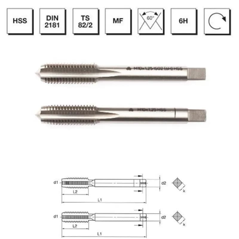 MTE HSS 2 Li TK Klavuz DIN2181 M12X1.25 102031200