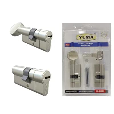 YUMA Çelik Kapı Barel Seti Tuzaklı 68 Saten B68BG