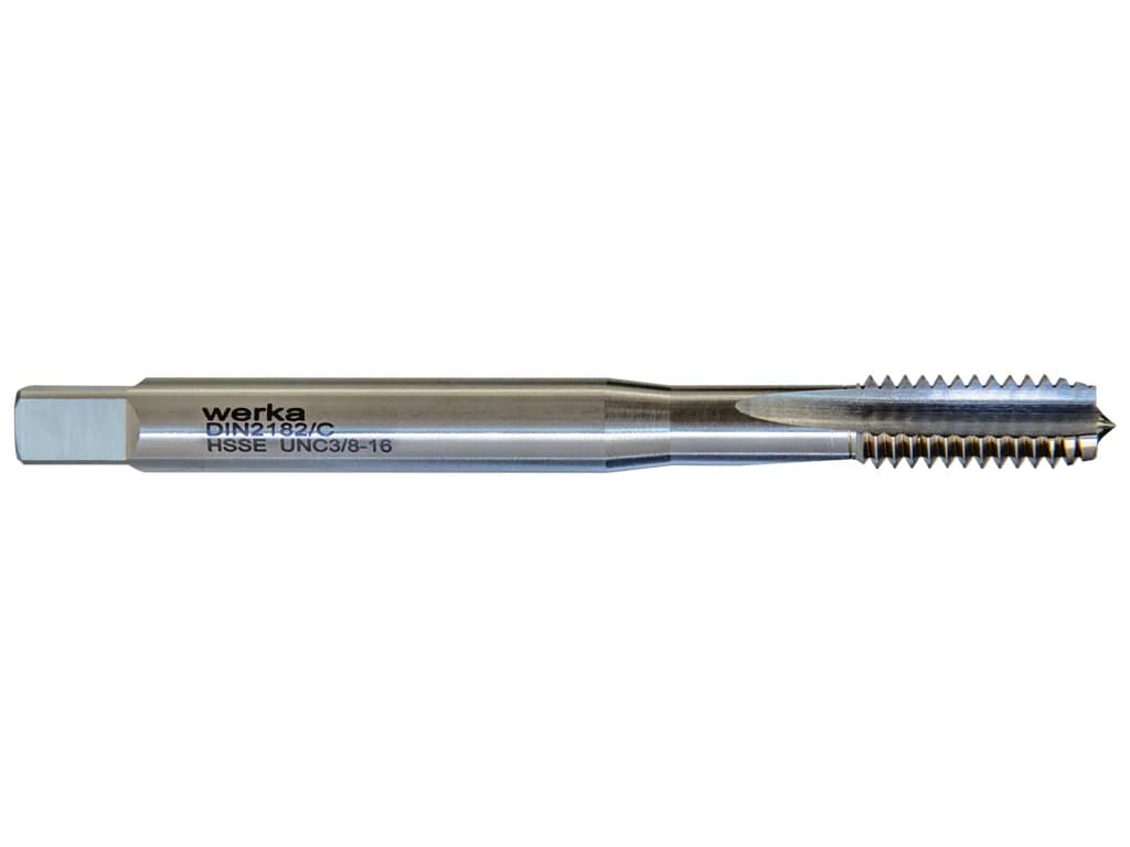 Werka DIN2182/C HSS-E Straight Flute Machine Taps (Reinforced Shank), UNC