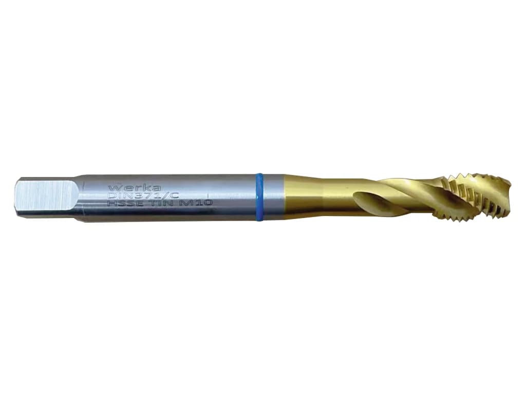 Werka DIN371/B-376/B HSSE-TiN 5% Co High Performance 35° Spiral Flute Machine Tap
