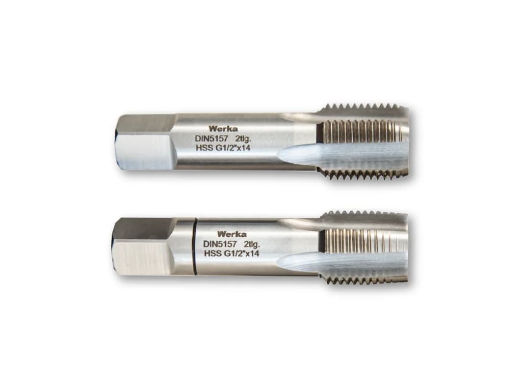 Werka DIN5157 HSS BSP Straight Flute Hand Tap 2-Piece Set