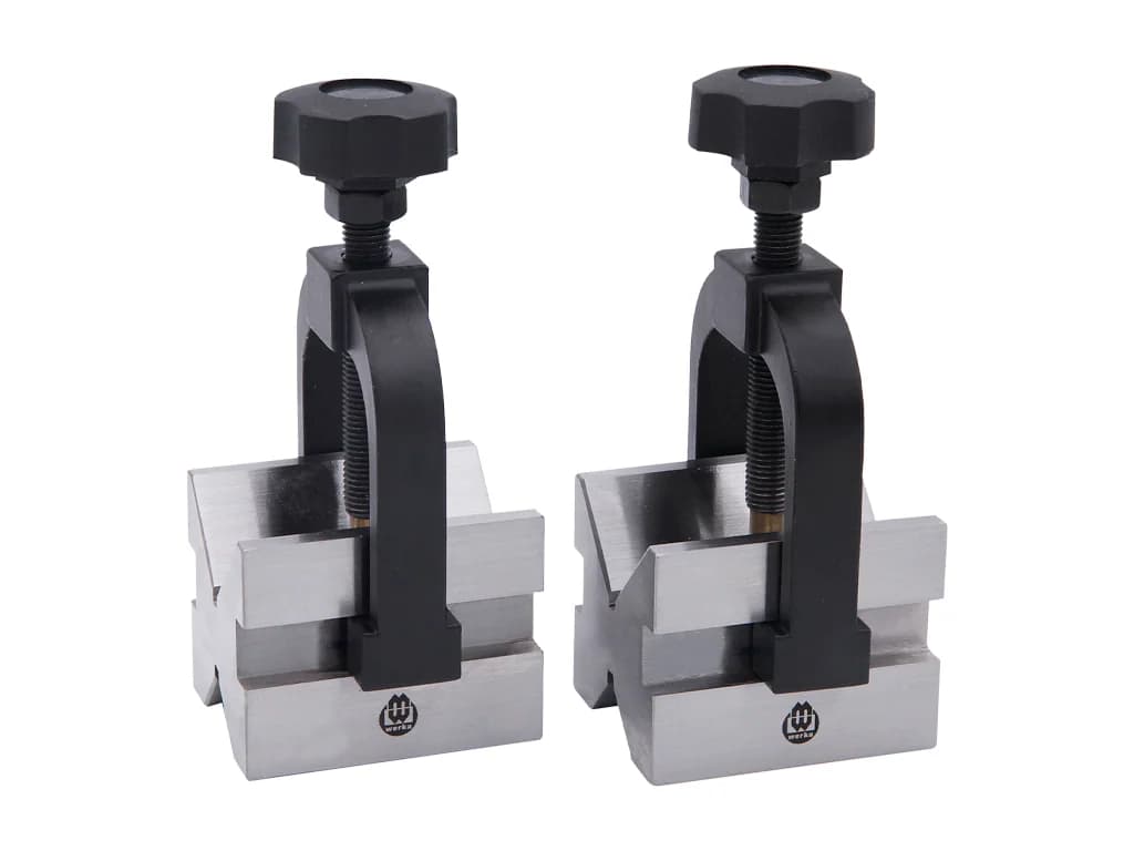 Werka V-Block Set with Clamps (Stainless Steel)